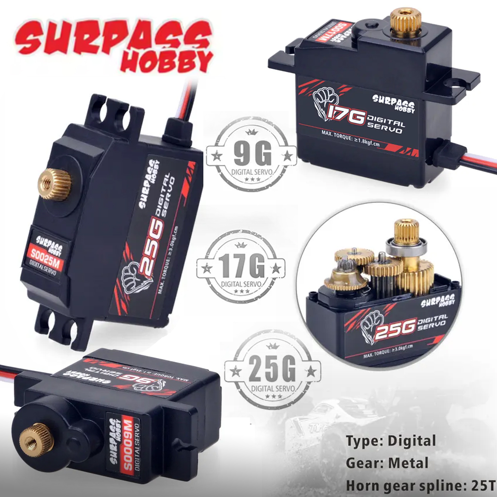Rc Hobby Online - เซอร์โวกันน้ำ SURPASS Hobby 4 ชิ้น ขนาด