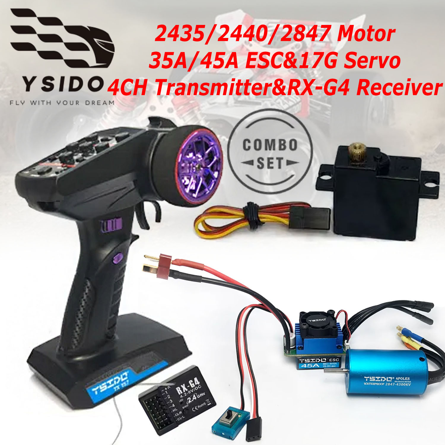 Rc Remo Hobby - ชุดอัพเกรด YSIDO Brushless Combo ประกอบด้วยมอเตอร์ ESC
