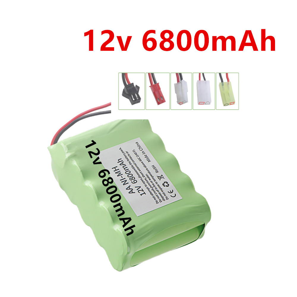 Rc Hobby Tools - 12v 6800mAh NI-MH แบตเตอรี่แบบชาร์จไฟได้พร้อม Tamiya/JST/SM สำหรับของเล่นไฟฟ้า